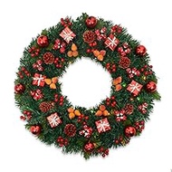 Wreath Decorations Christmas Wreath For Front Door With Lights 40/50/60cm Artificial Xmas Wreath Berries Gift Boxes Christmas Decorations For Outdoor Christmas Wreath for Front Door