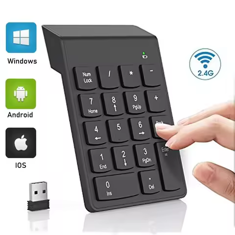 Wireless Number Pads Numeric Keypad Numpad 18 Keys Portable 2.4 GHz Financial Accounting Number Keyb