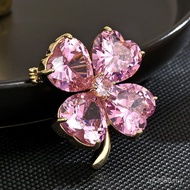 Good Luck Fresh Coat Sweet Anti-glare Accessories New Style Four-leaf Clover Brooch Elegant Design E