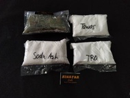 TM11 paket treatment4 kain ecoprint /tro, tawas, tunjung, soda ash -