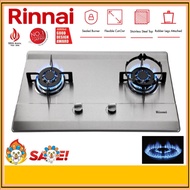 [READY STOCK] RINNAI RB-712N-S 2 Burner Gas Hob Cooker Hob (Stainless Steel) Built in Gas Stove RB712NS Stainless Steel Hob