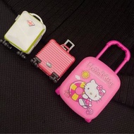 兒童玩具行李箱/一個（庫存Hello Kitty含內部飾品、深粉色條紋8輪、銀綠色8輪三款任選）迷你精緻扭蛋玩具@c380