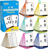 BenBen Multiplication Flash Cards 0-12, Times Table Flash Cards with Rings, Multiplication Practice 