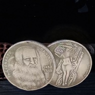 A3A.12! European Renaissance Coins Da Vinci Commemorative Coins Silver Dollars Italian Silver Round 