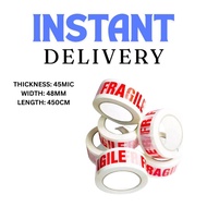 INSTANT DELIVERY - 48MM HIGH QUALITY FRAGILE SALOTAPE / FRAGILE TAPE / PACKING FRAGILE TAPE