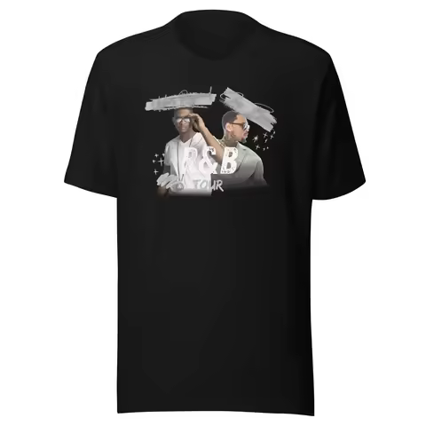 Usher Raymond Chris Brown R B Tour 2026 T Shirt vintage Washed Casual fashion streetwear Slightly ho