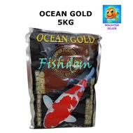 FISHDOM 5KG OCEAN GOLD KOI FISH FOOD 7MM SIZE:L FLOATING