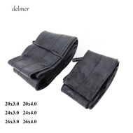 DELMER Beach Bicycle Tube, 20x3.0 20x4.0 24x3.0 24x4.0 Bike Inner Tube, Bicycle Accessories Black Ty