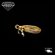 SMS DEEN Ribbon Net Ring, ±2.7GM - Gold 916 Emas - Cincin Bow Tie (Sz: 19 - 2.74GM)