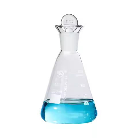 1pc Lab Glass Odine Flask High Borosilicate Glass Triangle Flask with Iodine Plug