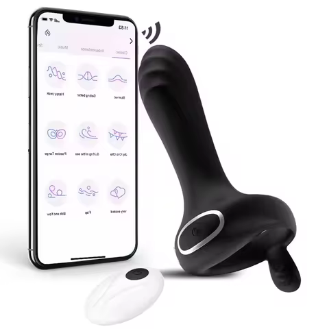 Powerful Anal Vibrator Male Butt Plug Remote Control Prostate Massager Thrusting Cock Ring for Adult