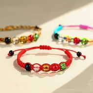 Aineed | 5 Element Bead Bracelet, Lucky Bracelet, Tridatu Bracelet, 5 Color Stone Combination Braide