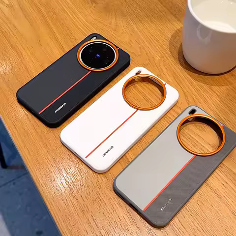 Colorful Faux Leather Red Lens Ring Raised Protective Lens Case For VIVO X300 Pro x300 X200 Ultra X2