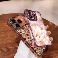 Case For Motorola MOTO Edge 50 60 FUSION 5G G60 G06 G24 Retro Plating Daisy Flowers Shockproof Soft 