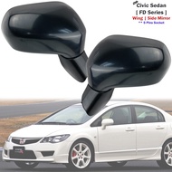 Honda Civic SNA SNB FD FD1 FD2 Side Mirror Black Electric 5 Wire 2006-2011 w/ Electric Folding