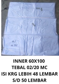 Inner karung 50 kg/plastik dalaman karung tebal 02 isi 1 kg