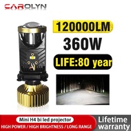 H4 LED Motorcycle Headlight Bulb Non-polarity Plug&Play Hi/Lo Beam H4 BA20D LED Motorb Wireless 6500