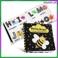 2 Pcs 6months Development Baby Toy Contrast Book Infant Cloth Books First Education  zhiymais