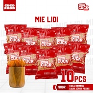 Macaroni Cuck Mie Lidi Pedas Daun Jeruk 10 pcs x 80 Gram Kemasan Reguler Macaroni Cuck Snack Cemilan