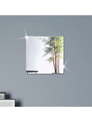 1片亞克力鏡面牆貼,自粘式現代簡約鏡面貼紙,適用於浴室玻璃,牆壁裝飾