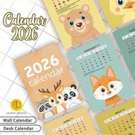 2026 Calendar with Cute Animal Motif - 2026 Calendar - 2026 Desk Calendar - 2026 Aesthetic Wall Cale