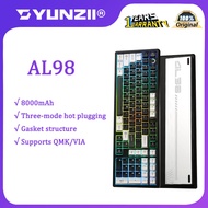 YUNZII AL98 Aluminium Three Mode Customized Mechanical Keyboard 98% Hot swappable RGB GASKET 8000mAh