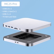 FHJIK USB C Hub สำหรับ Mac Mini M1/M2พร้อมกล่อง HDD 2.5 SATA NVME M.2 SSD HDD เคส USB C Gen 2 DP Sd/