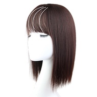 Human straight hair clip Toppers edge wig women's hair extension wig bang wig hair cover wig