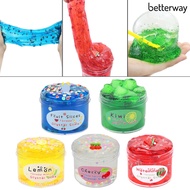 Betterway 70ml Fruit Slime Toy Various Soft Stretchy Non-sticky Cloud Crystal Mud Stress Relief Vent Toys Colored Clay DIY Slime Decompression Squeeze Toy Party Favors
