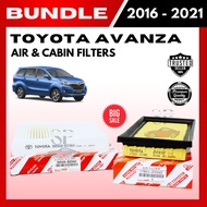 BUNDLE AIR & CABIN FILTERS for TOYOTA AVANZA (2016 - 2021) (88568-BZ060/17801-0Y040)