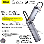 Baseus Metal Gleam 5in1 Type-C Hub CAHUB-CX0G – HDMI 4K, 3x USB3.0, PD 100W Original