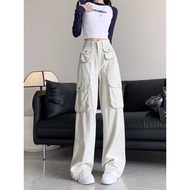 Lulu Beige Highwaist Cargo Jeans