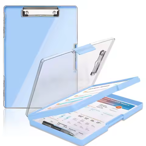 Clipboard with storage space 34x24 cm, heavy duty storage clipboard, plastic clipboard with side ope