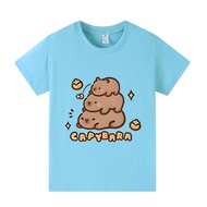 COD 2026 Hot Sale Capybara Cartoon Print Hot Sale Girl Short Sleeve T-Shirt Children's Top A1115COD 