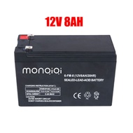MonQiQi แบตเตอรี่ 12V8AHและ ใช้กับเครื่องพ่นยาแบตเตอรี่ หรือใส่กับอุปกรณ์อื่นๆ พร้อมส่งในไทย