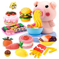 Yimi Piggy Color Mud Noodle Maker DIY Puzzle Combination Clay Set Educational Toy Ice Cream Play House Wine Ready Stock Free Shipping