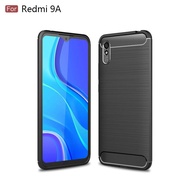 LANLIN For Xiaomi Redmi 9A / Redmi 9C / Redmi 9 Phone Case - Carbon Fiber Silicone Brushed Cell Phon