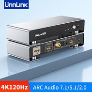 เครื่องสกัด ARC Audio HDMI 4K 120Hz พร้อม HDMI 7.1 5.1สายออปติคอลสายโคแอกเชียล3.5มม. Aux 2.0สำหรับ PS5/4 Set Top Box เพื่อเครื่องขยายสัญญาณทีวี
