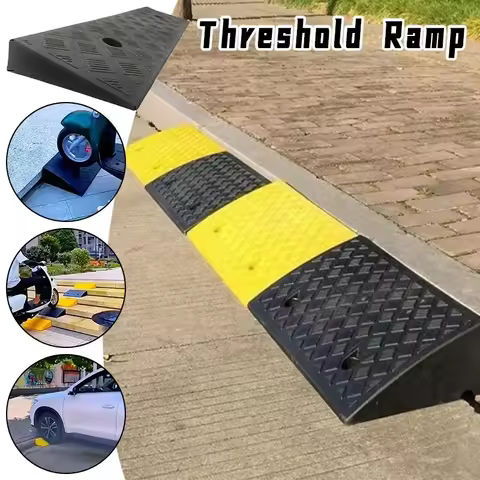 Plastic PVC Road S-lope Ramp Pad Portable Car Step UphillTriangle Mat Curb Garage Ramp Non Slip Floo