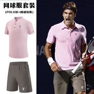 Bộ Quần Áo Quần Vợt Federer Ice Silk Polo-Shirt Nam Nhanh Khô Tay Ngắn Thấm Hút Cho Tập Luyện Thể Th