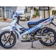 COVERSET YAMAHA 125ZR/125Z/ 125zr/pearl white/nardo grey/crome Sticker/ shark sticker/ tampal sticke