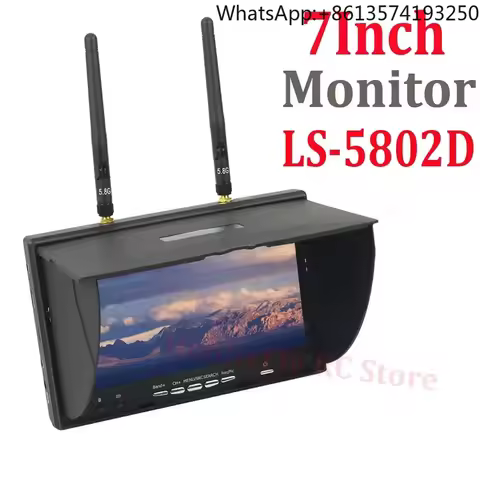 5.8G FPV DVR LS5802D 7 Inch Monitor LCD Screen 5802D Build-in Dual Receiver and Battery 800*480 For 