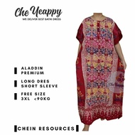 Che. Yeappy Women [ALADDIN] [PRIMIUM BATIK] Indonesia Batik Long Dress [Short Sleeve] Nightware Baju