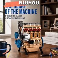 NIUYOU Car Engine Model, Resin 3.94in 8 Cylinder Engine Model, Decorative 8 Cylinder Miniature Model