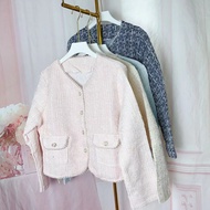 Bevy TOP/TOP/TOP/OUTTER/CARDI/BLAZER KOREAN TWEED IMPORT