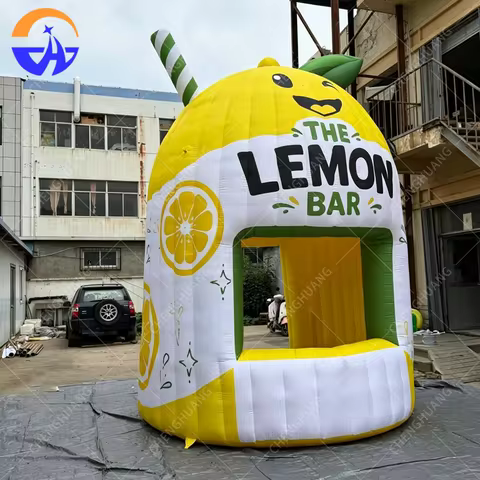 Inflatable Lemon Bar Booth, Blow Up Fruit shape Concession Stand, Inflatable Lemon Drink Kiosk For J