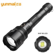 Flashlight LED Long-Range White Flashlight Flashlight Rechargeable Removable XHP90 Zoom 30W Cross-Bo