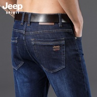 Jeep Spirit 1941 Estd Straight Jeans Men's Stretch Casual Men's Trousers Loose Fashion Simple Jeans