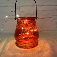 手繪雕花玻璃/蠟燭台/花器/HENNA/民族風