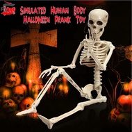 PINOU Skeleton Human Model Decoration, Movable Glow in Dark Haunted House Props, Skull Hanging LED L